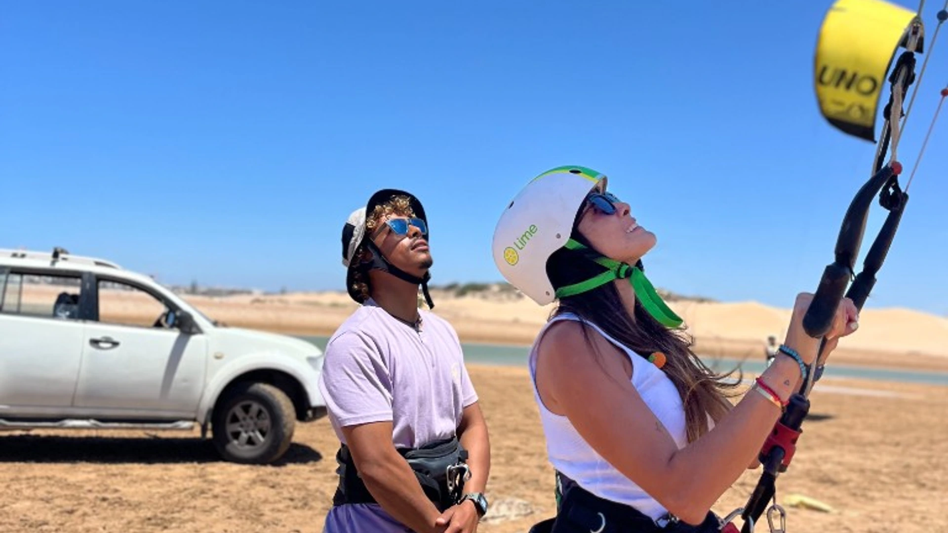 Session kitesurf IKO — matériel école en conditions alizé — Baie d’Essaouira, 2024